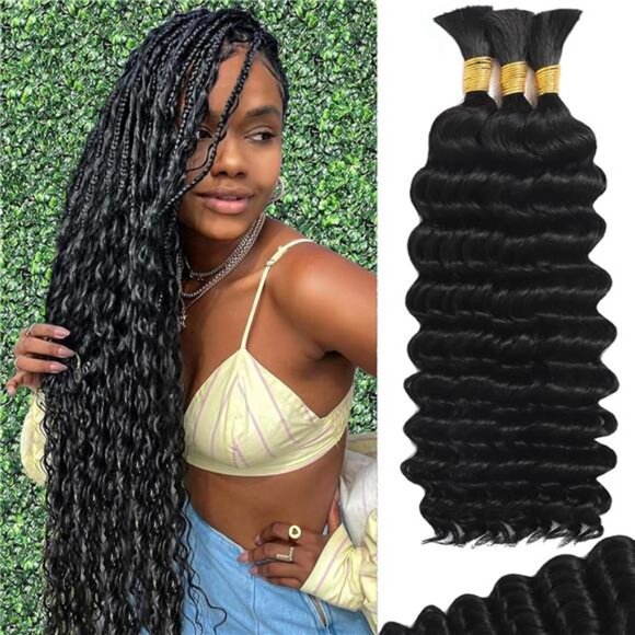 Human Braiding Hair for Boho Braids Human 110g 20 Inch Curly Boho Hair - Picture 1 of 7